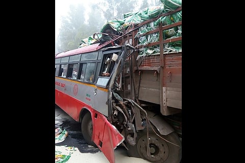 Five killed and several injured in Mysuru after KSRTC bus and lorry collide