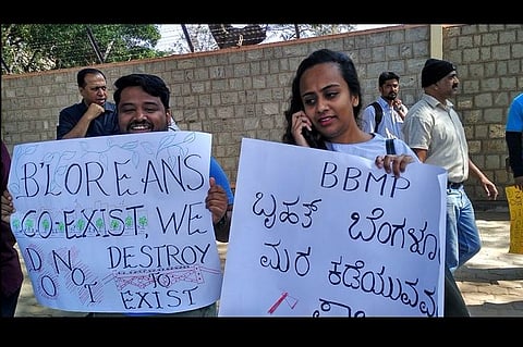Mara Beku: Bengaluru citizens form human chain against BBMP’s move to axe 112 trees
