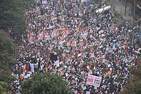 Hyd Million March: Sea of people turn up at Dharna Chowk to protest against CAA, NRC
