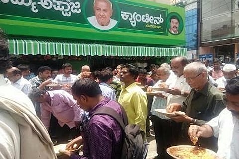 Bengaluru canteen wars: JD(S) steals march over Congress, inaugurates Namma Appaji canteen