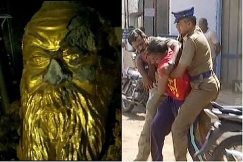 Periyar statue vandalised: Cops, students scuffle in Madurai, TN erupts in protest