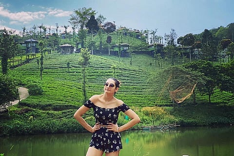 Ragini Dwivedi at a vacation spot