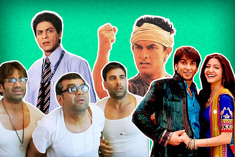 A collage of Bollywood actors.