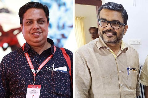 Collage of Kerala CPI(M) leaders MB Rajesh and AN Shamseer