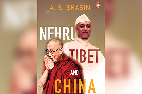 Book cover of Nehru, Tibet and China showing Dalai Lama and Nehru