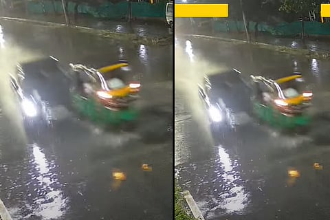 A screenshot of the accident, from the CCTV footage