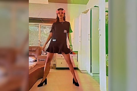 Amala Paul is seen dancing