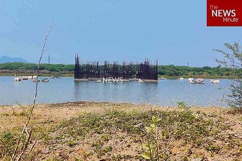 One of the rusting foundations at Amaravati