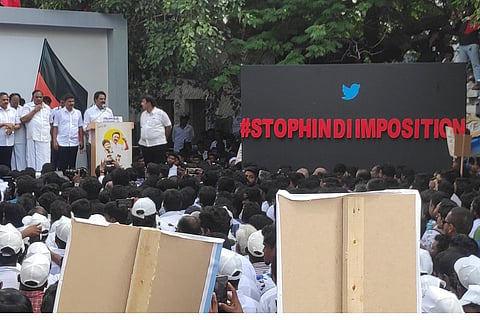 Anti Hindi Imposition protests in Tamil Nadu