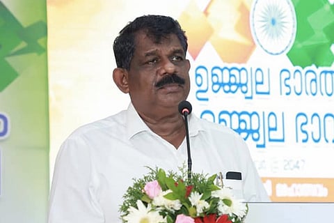 File image of Kerala state transport minister Antony Raju addressing an event