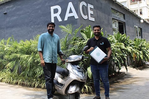 RACEnergy cofounder Arun Sreyas with Hala Mobility CEO Srikanth Reddy