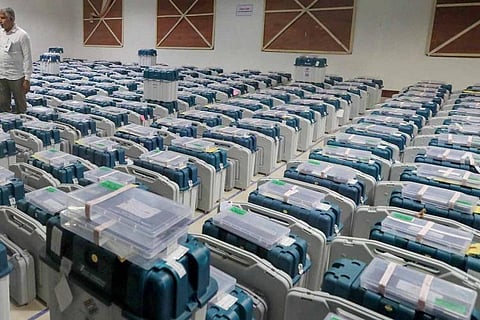 EVM machines stored in a room