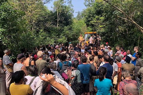 Auroville residents protest police bandobast