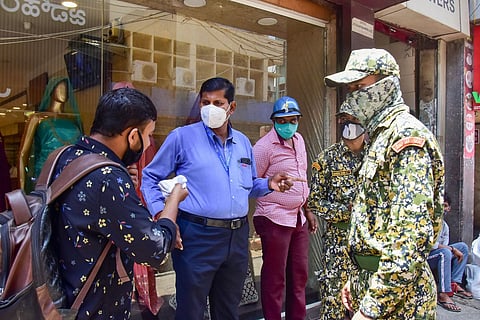 BBMP Marshals ensuring COVID-19 protocols are followed
