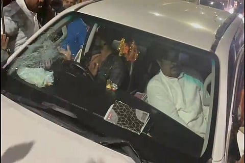 BJP president's car attacked