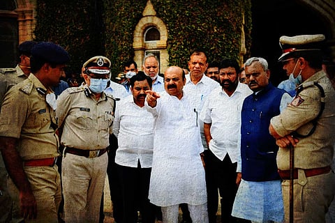 BBMP elections: Karnataka CM Basavaraj Bommai with leaders and police