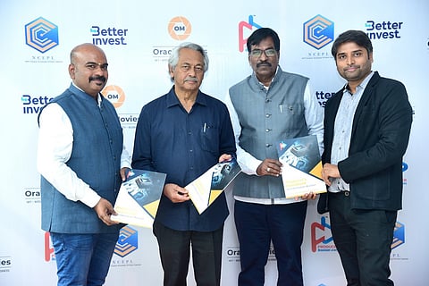 Girish Kasaravalli (2nd) with G K Tirunavukarasu (L), P Ramakrishnan and Vijay Dingari