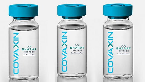 Three bottles of Covaxin vaccine