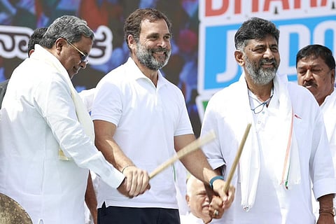 Rahul Gandh, Siddaramaiah and DK Shivakumar