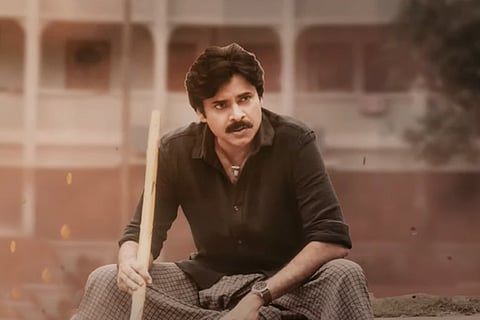 Pawan Kalyan in the title song of Bheemla Nayak
