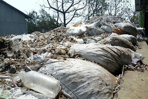 Heap of biomedical waste at IMA plant-IMAGE-in Kerala's Palakkad, 2021