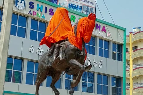 The statue of Chhatrapati Shivaji Maharaj that is in the eye of controversy