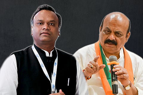 Congress MLA Priyank Kharge and Karnataka CM Basavaraj Bommai