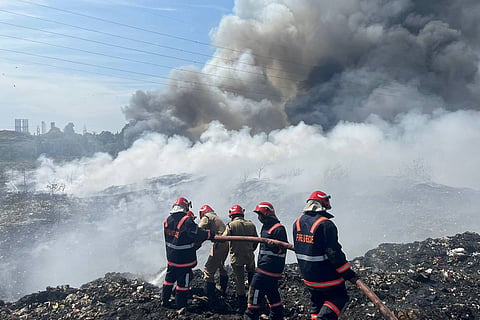 Fire dousing at Kochi's Brahmapuram plant