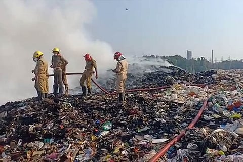 Fire breaks out again at Brahmapuram waste plant in Kochi, smoke chokes