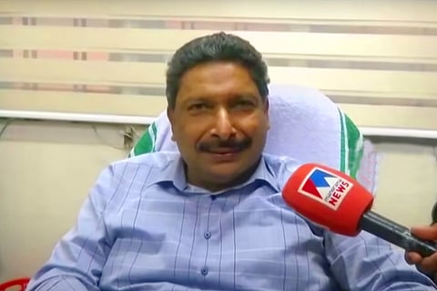 CEO of the Muvattupuzha Urban Co-operative Bank Jose K Peter giving an interview