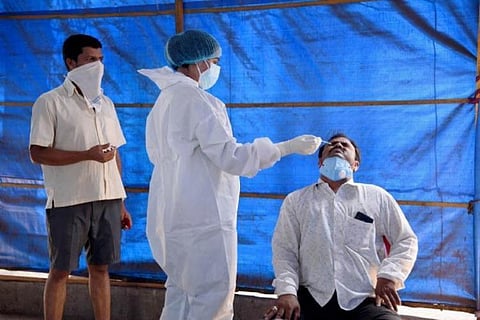 COVID testing in Bengaluru at a makeshift testing centre