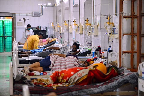 A crowded Covid-19 ward at a hospital in Varanasi