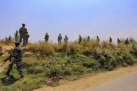 A representative image of CRPF security personnel patrolling an area.