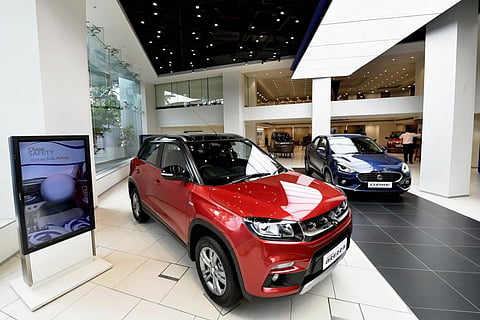 Cars in a car showroom