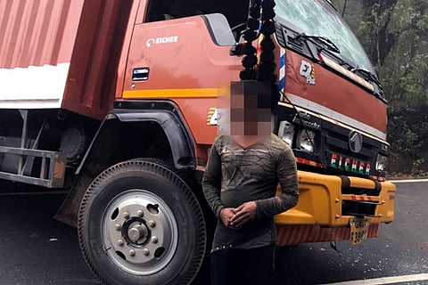 Truck on road