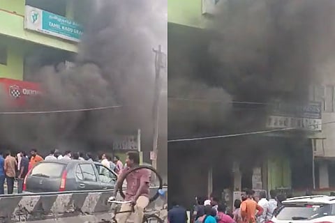 Okinawa showroom catches fire in Chennai