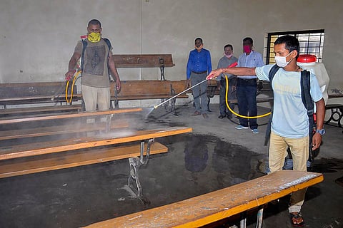 Authorites sanitise classroom