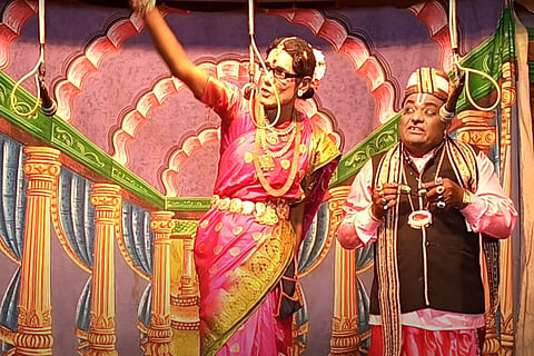A scene from the play featuring Subbi Setty's character