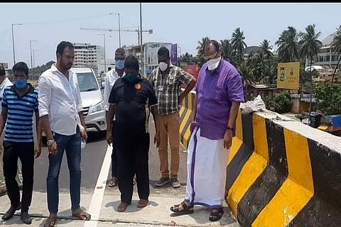 Three months after inauguration, cracks appear on Mangaluru’s Pumpwell flyover