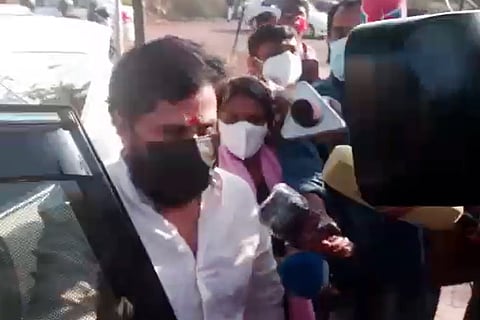 Dileep arriving for questioning by Kerala Crime Branch