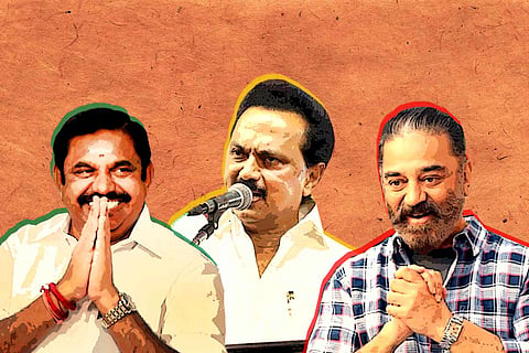 Tamil Nadu Chief Minister Edappadi K Palaniswami, DMK President Stalin and Makkal Needhi Maiam chief Kamal Haasan