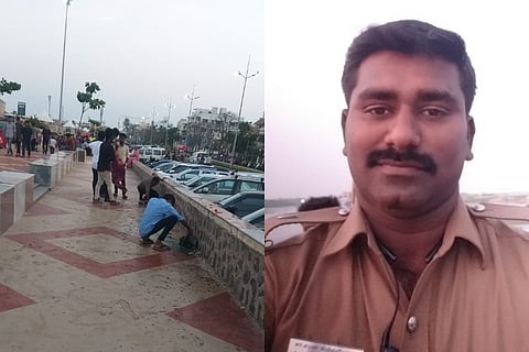 Chennai cop tracks down students who littered public place, makes them clean up