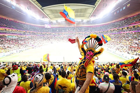Crowds during World Cup match between Ecuador and Qatar