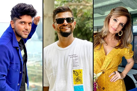 Guru Randhawa, Suresh Raina and Sussanne Khan