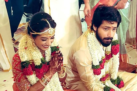 Actor Harish Kalyan and entrepreneur Narmada Udayakumar