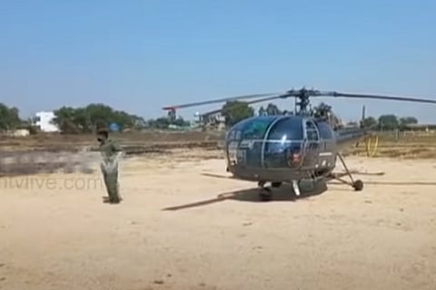 Helicopter made emergency landing in Telangana