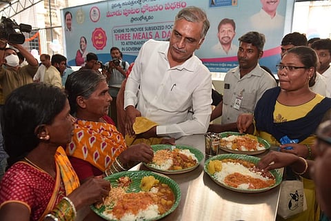 Telangana Health Minister Harish Rao interacting with people after the launch of the scheme