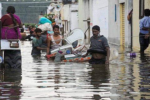 KCR said that due to the heavy rains and floods, water entered into the houses and damaged everything including the essential commodities.