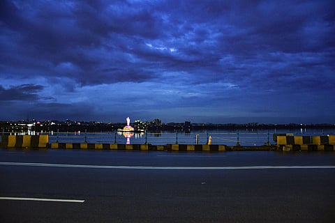 A view of the Hussain Sagar Lake (Tank bund) in Hyderabad