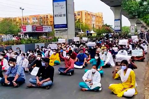 Gandhi Hospital doctors protest